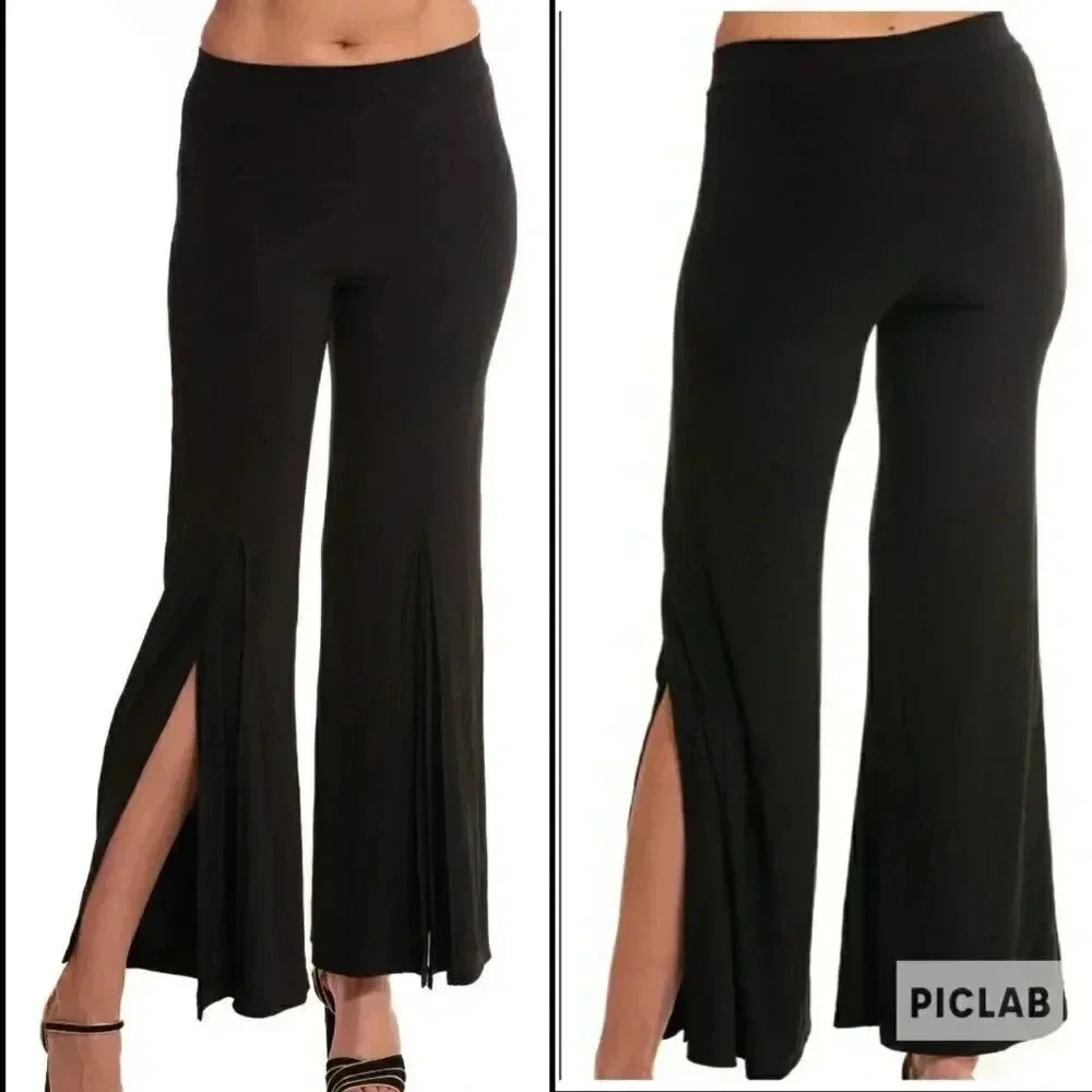 Black Front Split Pant